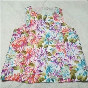 Ann Taylor LOFT Sleeveless Floral Blouse Size XL